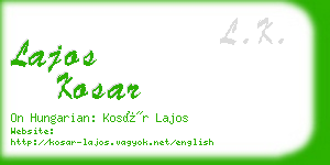 lajos kosar business card